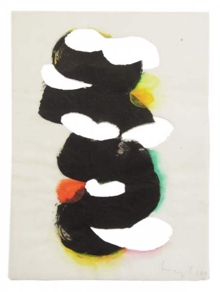 ohne Titel 2019, Acryl auf Transparentpapier, Risse (16x21cm)
