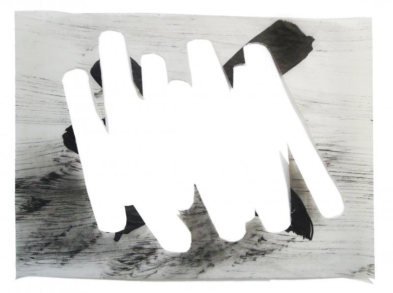 ohne Titel 2018, Acryl auf Transparentpapier, Ausrisse, Foto: Andreas Huber