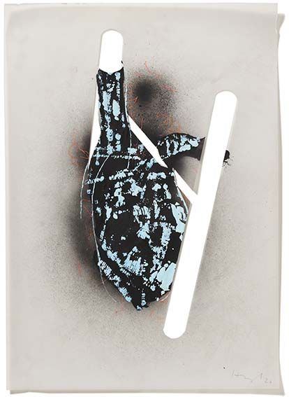 o.T. 2026, Acryl, Transparentpapier, Schnitt Foto: Andreas Huber