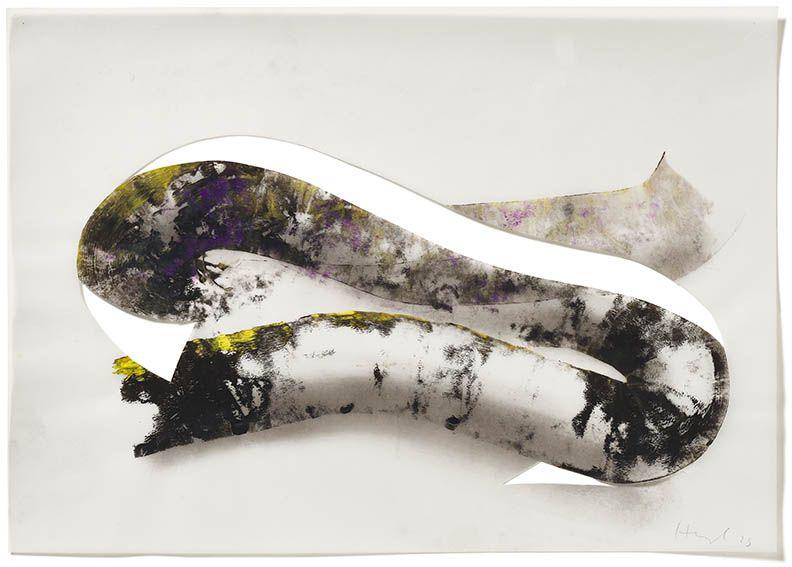 o.T. 2025, Acryl, Transparentpapier, Schnitt Foto: Andreas Huber