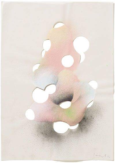 o.T. 2026, Acryl, Transparentpapier, Schnitt Foto: Andreas Huber