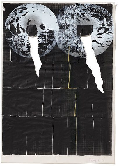 o.T. 2025, Acryl, Transparentpapier, Schnitt Foto: Andreas Huber