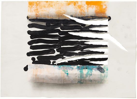 o.T. 2026, Acryl, Transparentpapier, Schnitt Foto: Andreas Huber